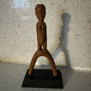African Hand Carved Slingshot Female Wood Carved Slingshot Catapult Baule